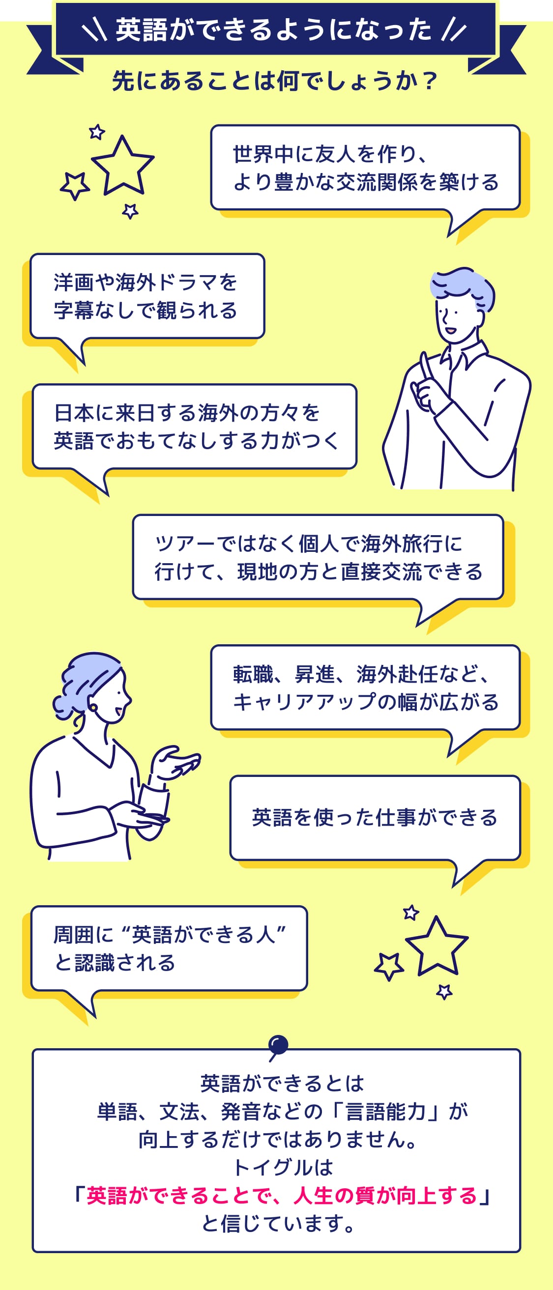 英語ができるようになった先にあることは何でしょうか?